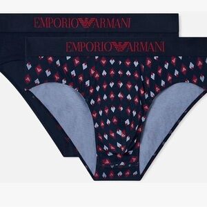 Emporio Armani mens Classic Logo Band 2 Pack Brief